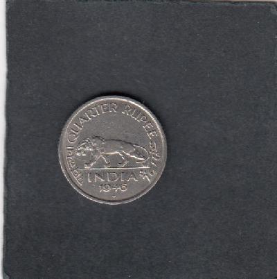 Beschrijving: 1/4 Rupee GEORGIUS VI  LION